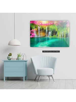 Woody City Şelale Cam Tablo