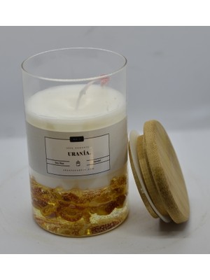 Urania Candle Urania | Doğal Sandal Kokusu  | %100  Doğal Soya Mum | Bambu Kapaklı Cam Kavanoz| Vegan|bambu