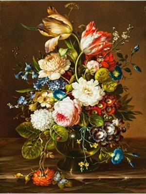 Pix Art Sanat Rengarenk Güzel Çiçekler  Pixart Sanat Elmas Mozaik Tablo Diamond Türkiye 49*53