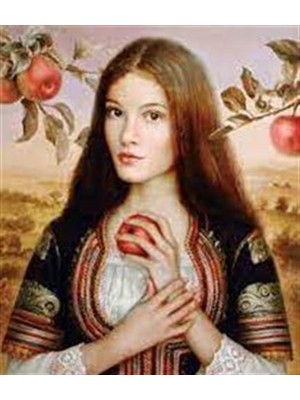 Pix Art Sanat Elma Ağaçlarının Arasındaki Kadın Pixart Sanat Elmas Mozaik Tablo Diamond Türkiye 48*55