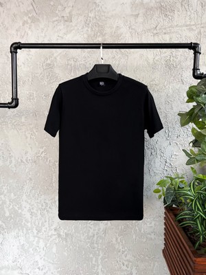 Bikombine Siyah Basic Erkek Tshirt