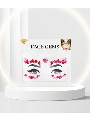BP Tattoo Crimson Kalpli Kendinden Yapışkanlı Kristal Yüz Taşı Face Sticker