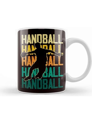 Retro Handball Player Handballer Ball Sports Team Coach Game Kupa Bardak Porselen