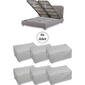 6 Adet Baza Altı Büyük Boy Saklama Hurcu(Beyaz)