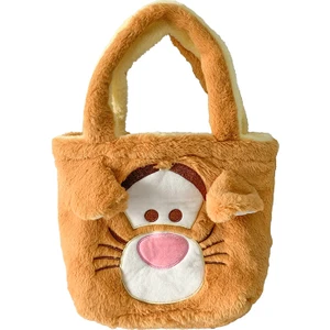 For Quality Winnie The Pooh Tigger Çift Taraflı Askılı Çanta Peluş Çanta Çift Taraflı Kullanılabilir Büyük Kapasiteli Puf Tek Omuzdan Askili Çanta Kadın (Yurt Dışından)