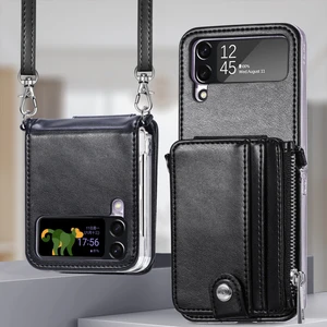 Qichengda For Samsung Galaxy Z Flip4 Uzun Şerit Sökmek Fermuar Cep Telefonu Kılıfları (Yurt Dışından)
