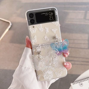 For Samsung Galaxy Z Flip4 Kelebek Deseni Dıy Bileklik Cep Telefonu Kılıfları (Yurt Dışından)