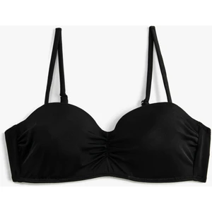 Straplez Bikini Üstü Kaplı Drape Detaylı