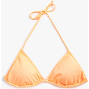 Üçgen Bikini Üstü Basic Kaplı Boyundan Bağlamalı