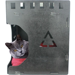 Büyük Kedi Evi Dekoratif Ahşap Dayanıklı 50X35 cm Kedi Yatağı Küp Model