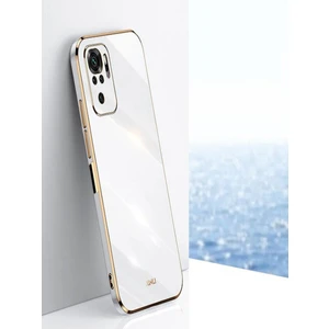 Vip Case Xiaomi Redmi Note 10 - Note 10S Uyumlu Gold Kenarlı Parlak Kamera Korumalı Silikon Bark Kılıf