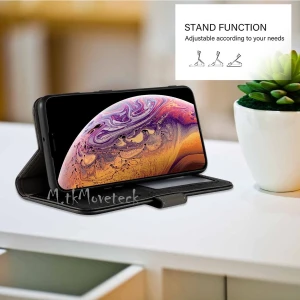 M.TK Moveteck Samsung Galaxy A04E Uyumlu Kılıf Tam Kaplar Deri Dokulu Kapaklı Cüzdan Standlı Dikişli 360 Zırh Tank