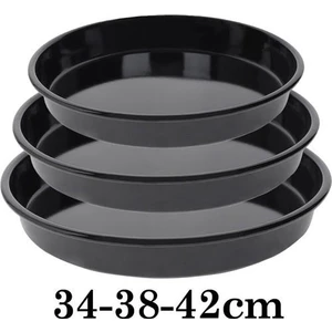 Abnturk Emaye Fırın Tepsi Seti 34/38/42 cm Siyah 3'lü