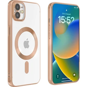 Apple iPhone 11 Kılıf Magsafe Kamera Lensli Korumalı Şeffaf Silikon Kapak