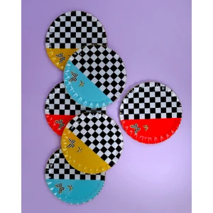 Audra Altın Yaldızlı 6 Kişilik Cam Servis Tabağı Takımı