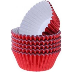 Eminönü Toptancı Metalik Folyo Cupcake Kalıbı Muffin Pet Kapsül No:1 (150 Adet)  Kırmızı