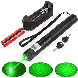 PD-307 Yeşil Lazer Pointer 1000MW Yüksek Güçlü Şarjlı Lazer İşaretleyici 15 Km Menzilli Anahtar Emniyetli