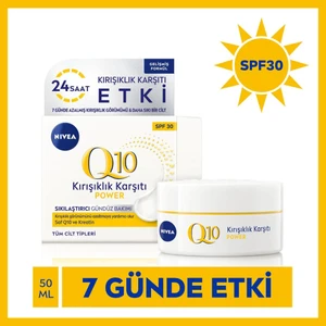 NIVEA Q10 Power Gündüz Yüz Bakım Kremi 50ml, SPF30 Güneş Koruması,Q10 ve Keratin içerir