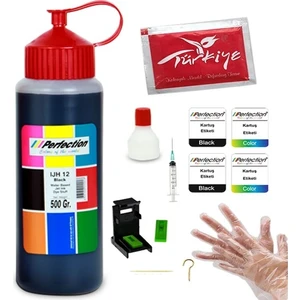 Hp 652, Hp 651, Hp 650 Uyumlu Kartuş Mürekkep Dolum Seti Black 500 ml