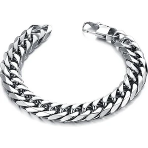10 mm. Gri Çelik Erkek Bileklik dn99