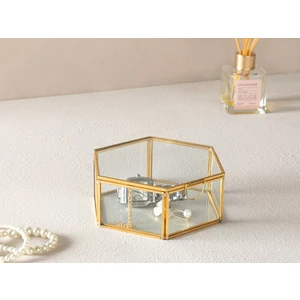 English Home Luxury Cam Dekoratif Kutu 25X16X9 cm Gold