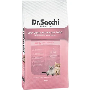 Dr.sacchi Premium Düşük Tahıllı Sığır ve Kuzu Etli Yavru Kedi Maması 10 kg