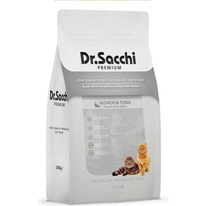 Dr.sacchi Premium Düşük Tahıllı Somonlu ve Ton Balıklı Kısırlaştırılmış Kedi Maması 1.5 kg