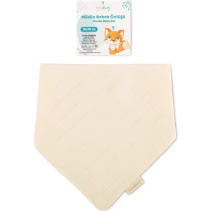 Müslin Bebek Fular Önlük – Ekru – Mama Önlüğü Salya Bezi Ağız Mendili Bandana 30X30CM