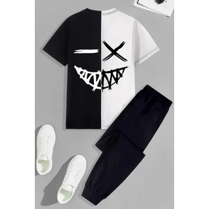 Çocuk Cartoon Face Baskılı Alt - Üst Eşofman Takımı