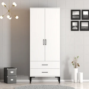 Variant Mobilya Kumsal 2 Kapılı (T) Gardrop - Beyaz / Beyaz