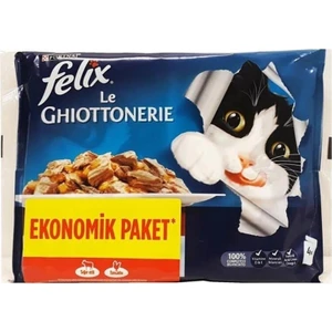 Kedi Maması Sığır Etli & Tavuklu Ekonomik Paket (4X85GR) x 12 Adet