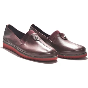 740 Bordo Rok Deri Günlük Kadın Ayakkabı