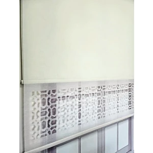 Bbb Lazer Kesim Çift Mekanizmalı Tül Stor Perde Ekru MLT5007