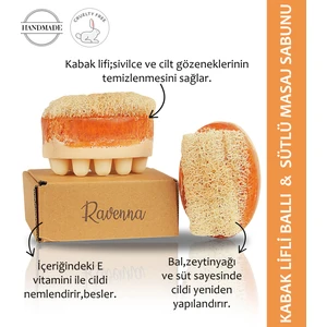 Doğal Kabak Lifli Ballı ve Sütlü Masaj Sabunu 130 g Anti Bakteriyel Etki