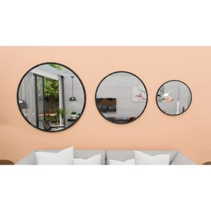 Klt Modüler Dekoratif Yuvarlak Ayna Beyaz 3 Adet Set Banyo Salon Antre Hol Mutfak Duvar Ofis Banyo Wc