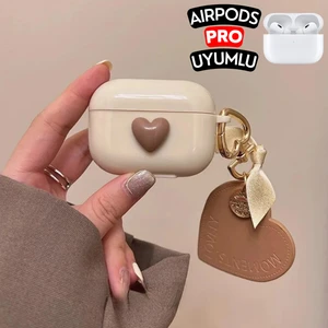 Airpods Pro Uyumlu Kahverengi Kalpli Koruyucu Kılıf, Darbeye Dayanıklı Kopçalı Silikon Kılıf