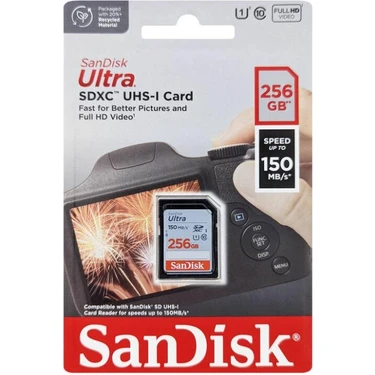 Sandisk Ultra 256GB 150MB/S Sdhc/sdxc Class 10 Uhs-I Hafıza Kartı