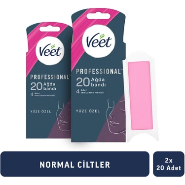 Veet Professional Sir Ağda Bandı Yüz Bölgesi Normal Ciltler 20'li X