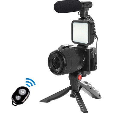 Pazariz Video Fotoğraf Çekim Bluetooth Kumandalı Işık Ring Setcanlı Yayın Vlog Konferans