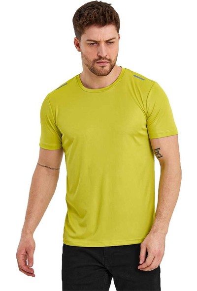 Kısa Kol Erkek Spor T-Shirt Omuzda Reflektör Baskı