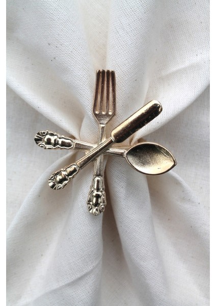 6 Adet Dekoratif Gold Food Style Peçete Halkası - Napkin Ring indirimleri