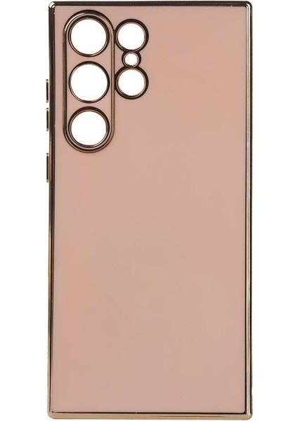 Samsung Galaxy S23 Ultra Kılıf Kenarı Gold Renkli Bark Kapak