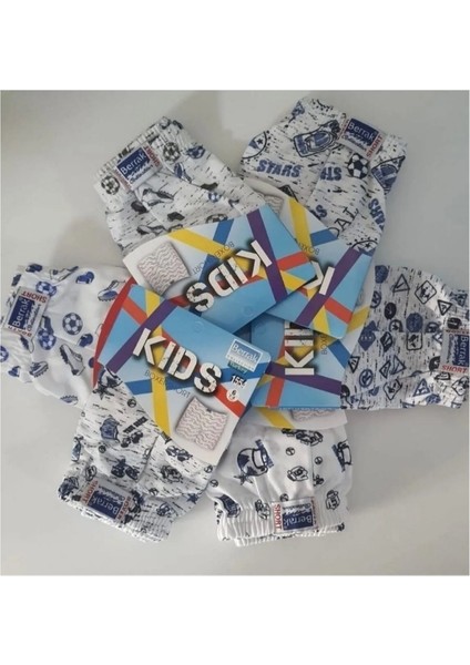 1554 6'lı Erkek Çocuk Penye Boxer Short