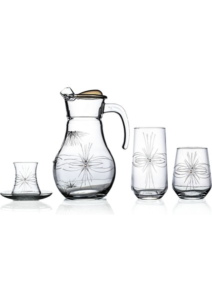 Kazaan 49 Parça 12 Kişilik Kesme Bardak Çeyiz Seti Mira Desenli