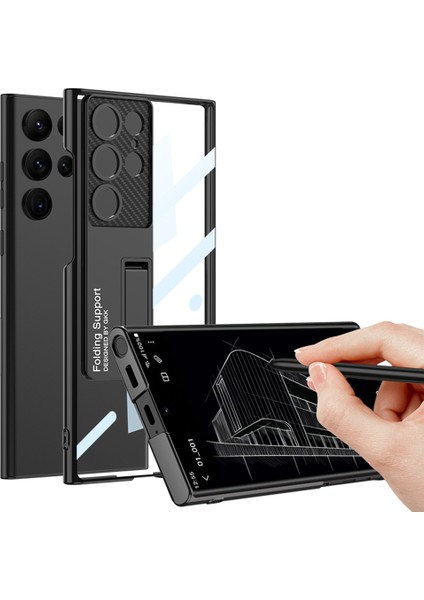 Samsung Galaxy S23 Ultra Kılıf Kamera Korumalı Şeffaf Tasarımlı LEGO Standlı Kapak fiyatları