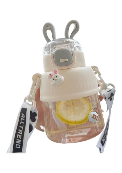 Kids Outdoor Portatif Plastik Su Şişesi 700ML Pipetli ve Taşıyıcılı (Yurt Dışından)