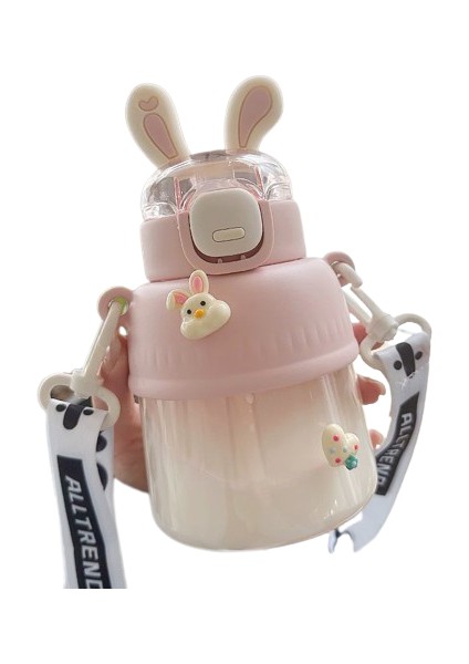 Kids Outdoor Portatif Plastik Su Şişesi 700ML Pipetli ve Taşıyıcılı (Yurt Dışından)