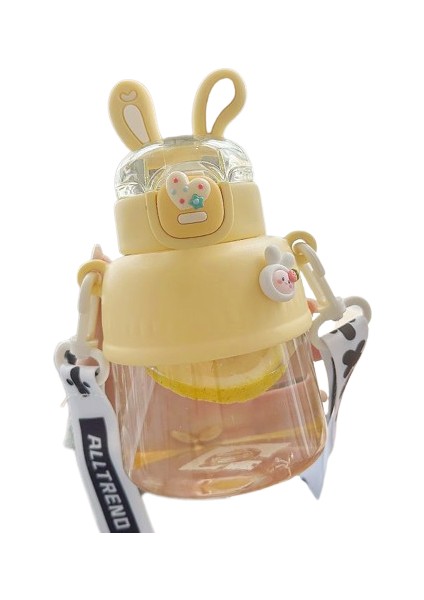 Kids Outdoor Portatif Plastik Su Şişesi 700ML Pipetli ve Taşıyıcılı (Yurt Dışından)