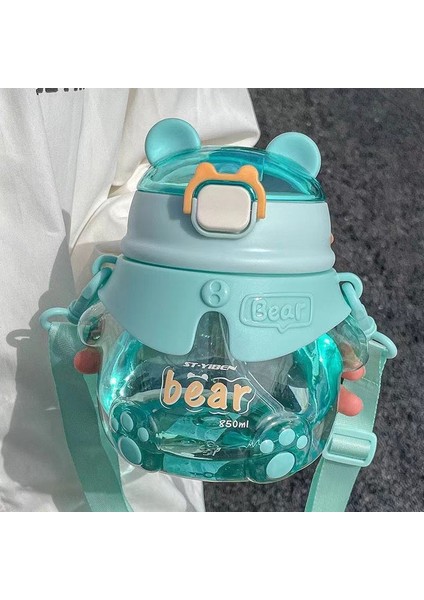 Açık Taşınabilir Saplı Plastik Su Şişesi 850ML, Samanlı ve Askılı (Yurt Dışından)