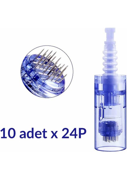ADANİL DR. PEN 24 PİN DERMAPEN İĞNESİ ORİJİNAL DERMAPEN İĞNE KARTUŞU SOKETLİ 10 ADET fiyatları